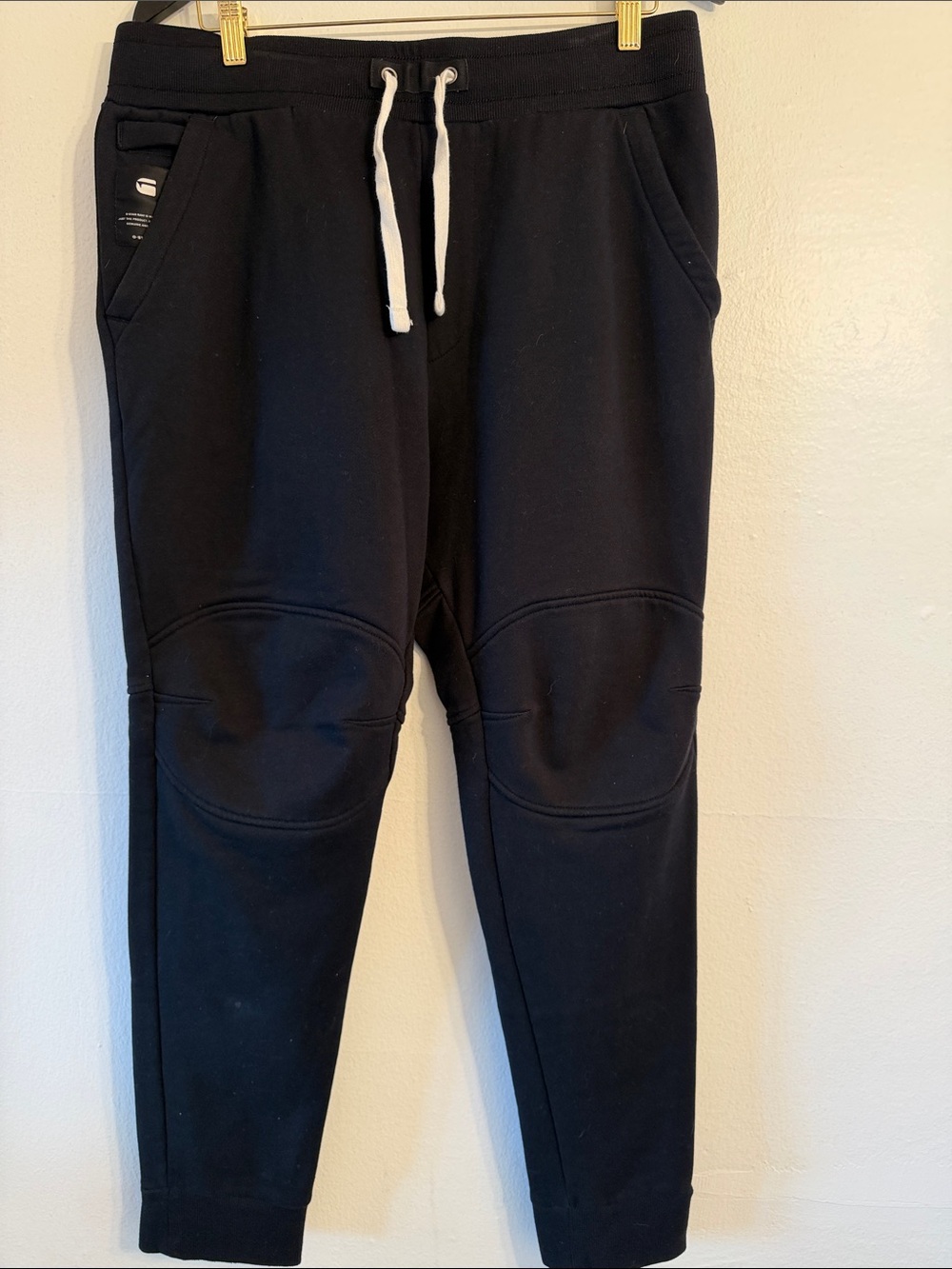 G-Star Black Jogger Sweatpants with White Drawstring